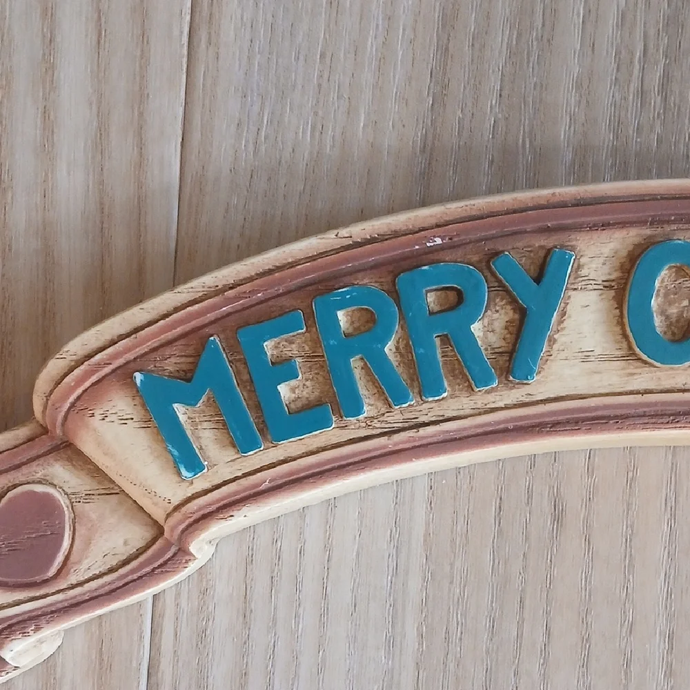Homco Merry Christmas Wall Hanging Sign